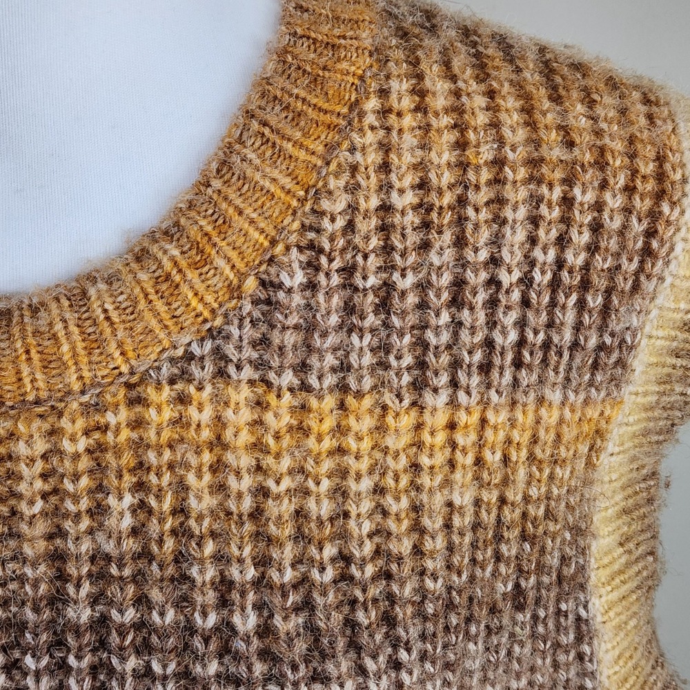 Design Lab Sweater Vest Womens XS Ombre Knit Fall‎ Hipster Boho Earth Tones 70s - Picture 2 of 12